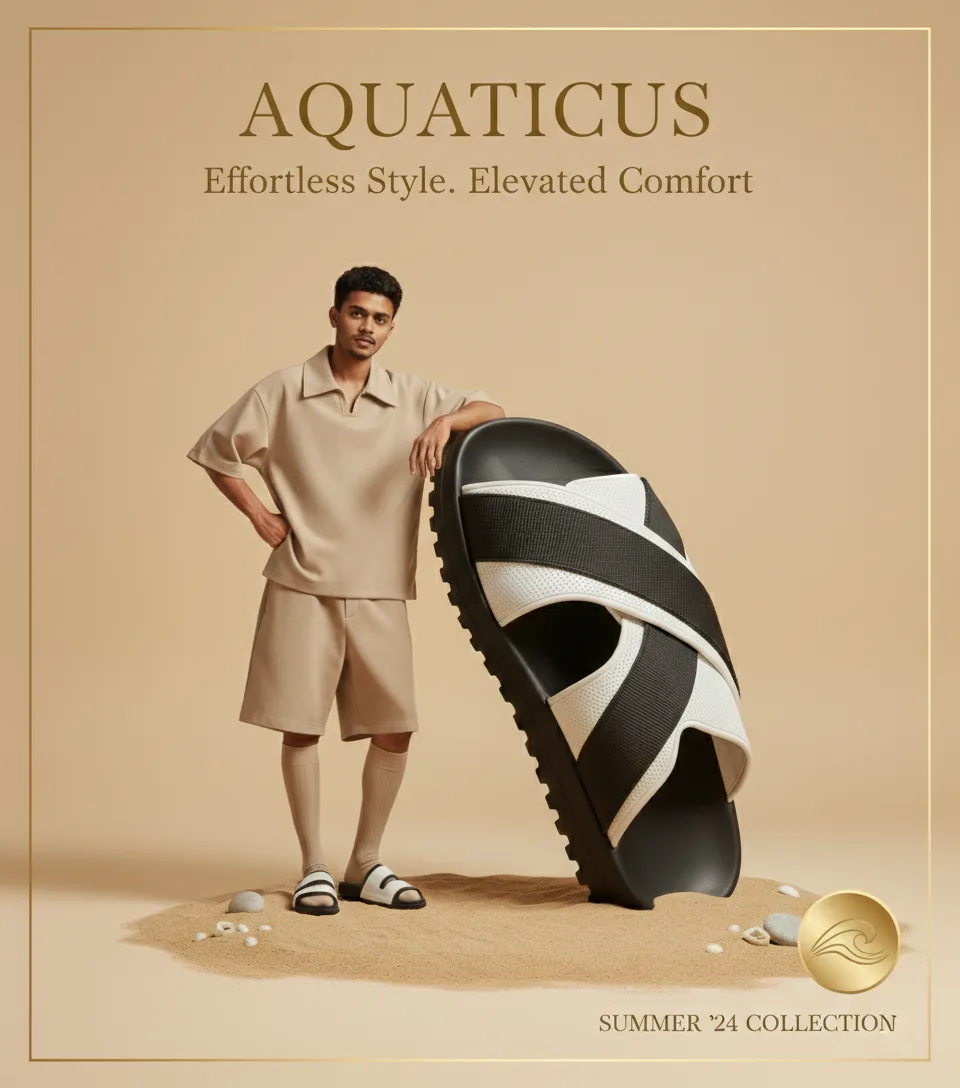 Aquaticus Summer 24 Footwear Campaign Poster
