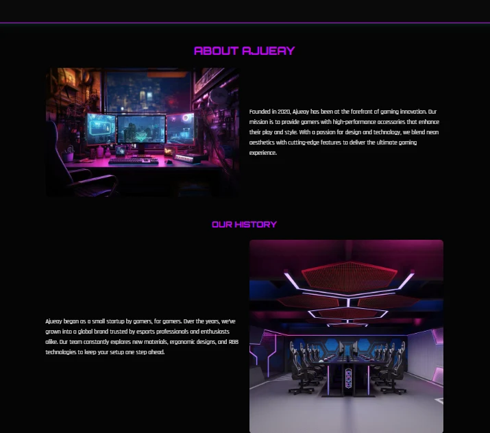 Ajueey Gaming Brand Website