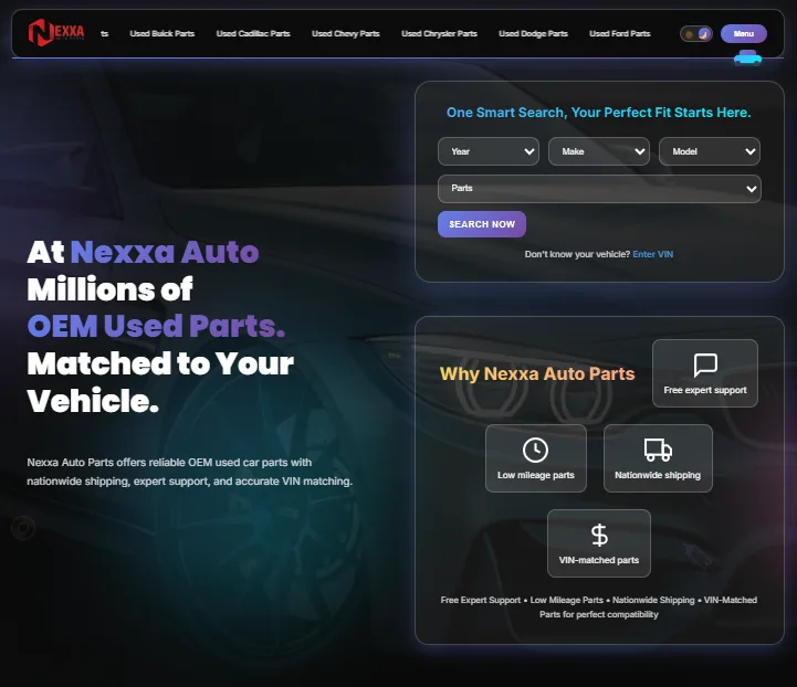 Nexxa Auto Parts Modern eCommerce UI